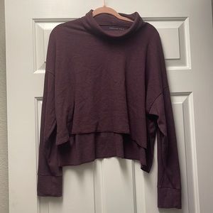 American Eagle purple mock neck crop top